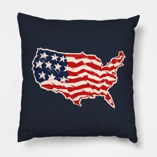 America flag Vintage Pillow