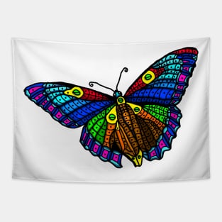 Colorful Blue and Orange Monarch Butterfly Tapestry