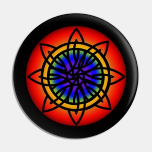 Celtic Rainbow Flower Mandala Pin