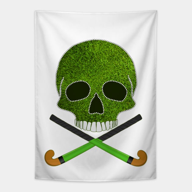 Field Hockey Skull Tapestry by Nuletto