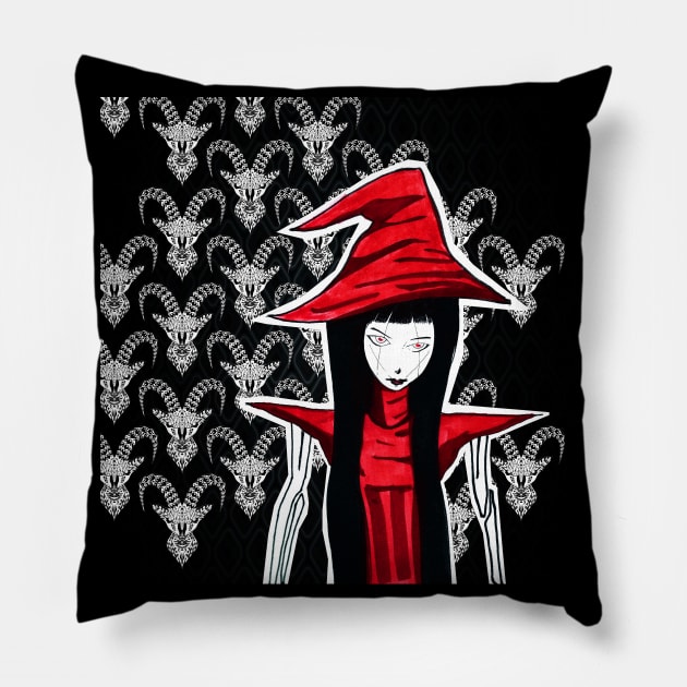 coven witch doll Pillow by jorge_lebeau