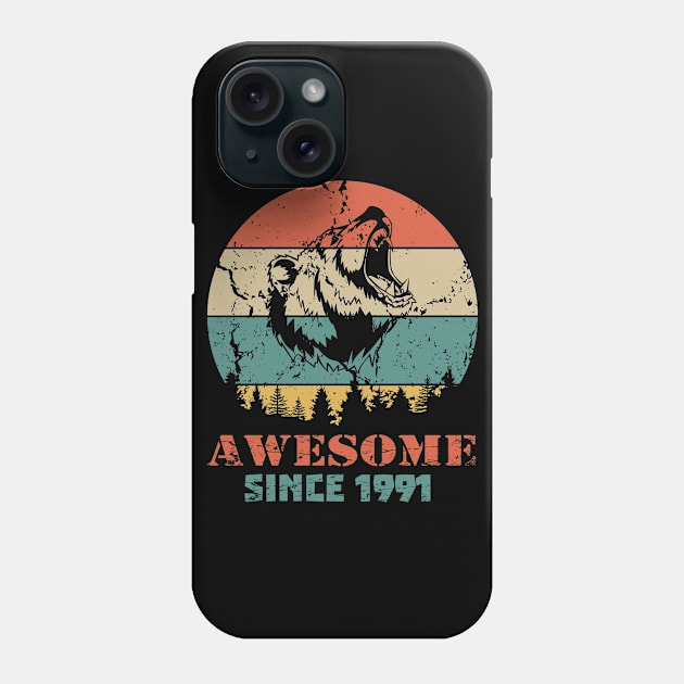 Awesome Since 1991 Year Old School Style Gift Women Men Kid Phone Case by SmileSmith
