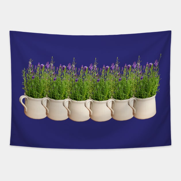 Lavender Plants on Repeat Tapestry by ellenhenryart