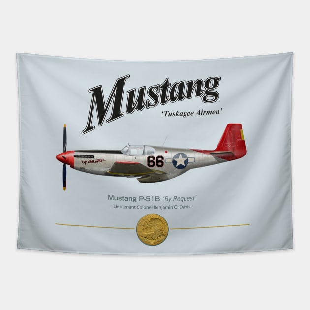 Mustang P-51B ‘By Request’ Tapestry by Spyinthesky