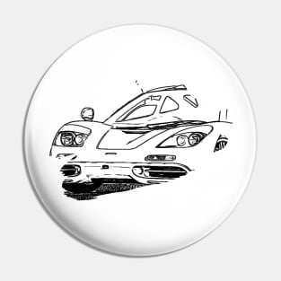 F1 Art Wireframe Splash Print Pin