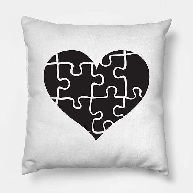 Puzzle heart Pillow by dddesign