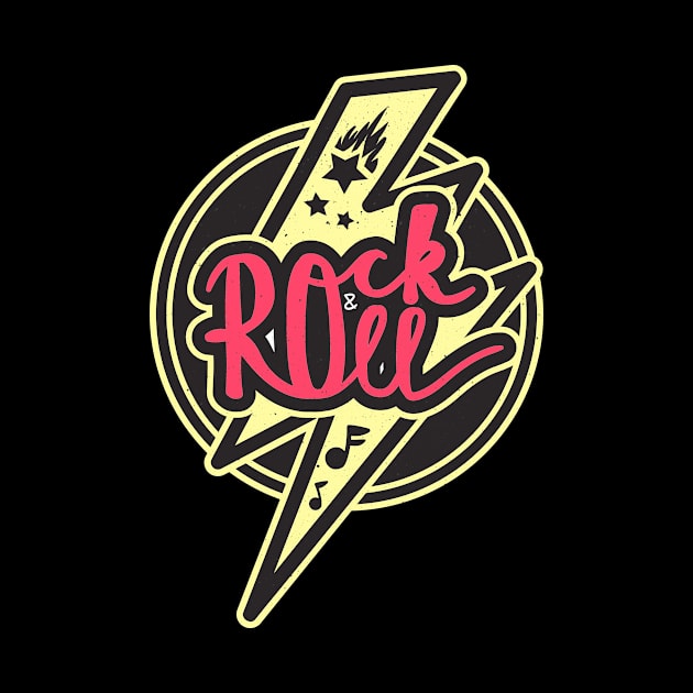 Rock & Roll Music Lover vintage Badge by Foxxy Merch