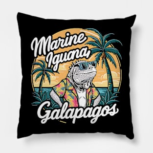 Galapagos marine iguana always enjoy summer Pillow