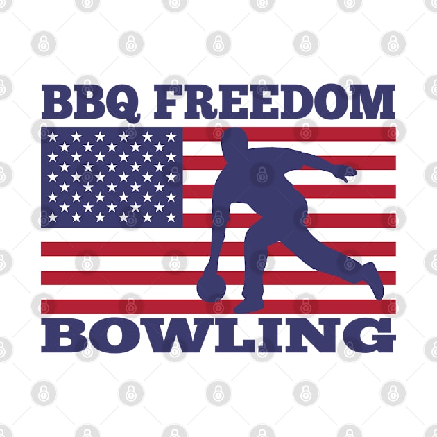 BBQ Freedom Bowling 4th July Patriotic USA Flag by Jas-Kei Designs