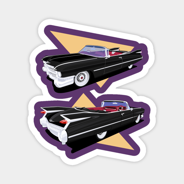Classic Car side and black angle Magnet by masjestudio