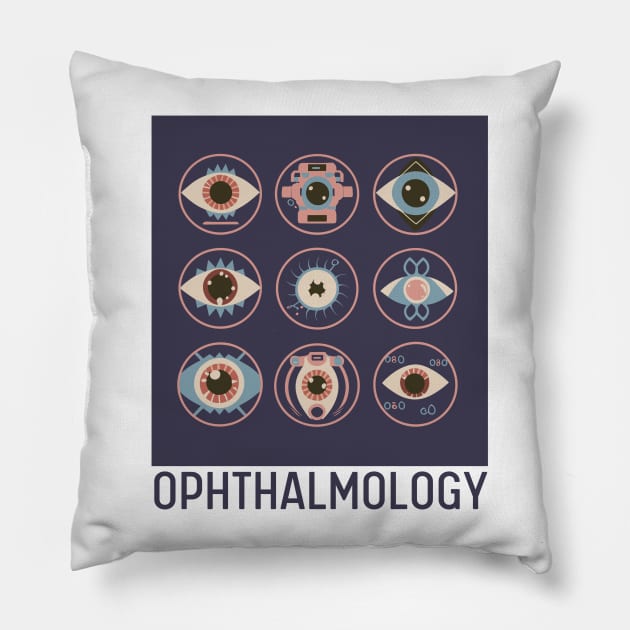 Graphic Ophthalmology Pillow by Brafdesign