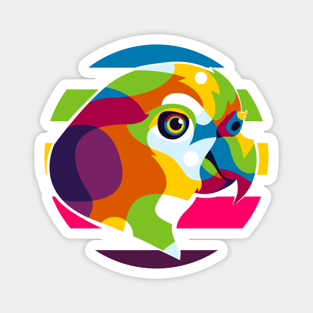 Colorful Parrot Pop Art Magnet by wpaprint