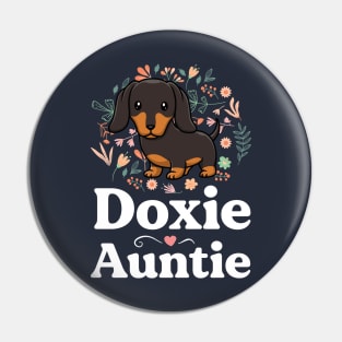 Doxie Auntie Floral Dachshund Shirt Dog Lover Aunt Pin