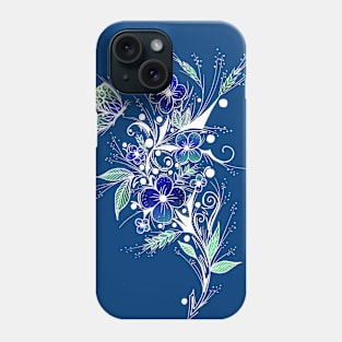 Blue Flower Tattoo Phone Case