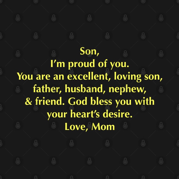 Meaningful Message to Son from Mom: Gifts for Son from Mom by S.O.N. - Special Optimistic Notes 