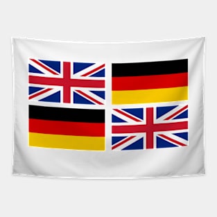 German and United Kingdom Flag x2 Tapestry