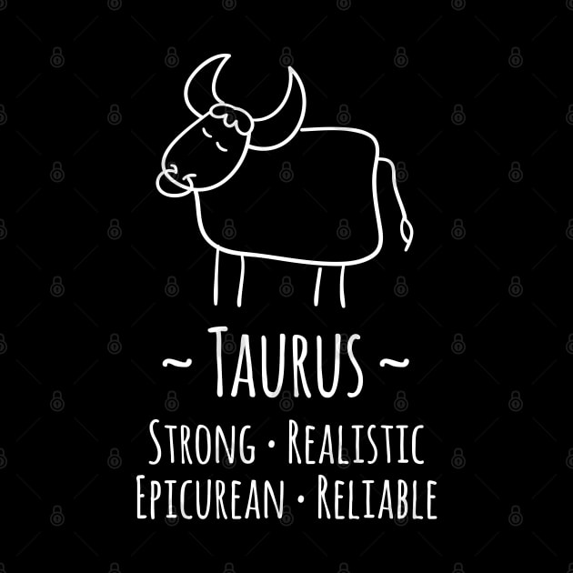 Taurus Zodiac Sign by HappyCatPrints