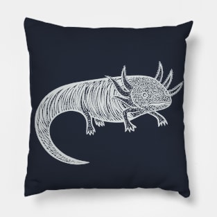 Axolotl - detailed hand drawn animal design Pillow