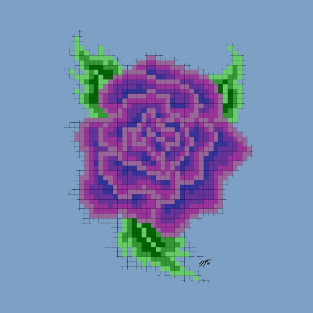 8 bit Purple Rose by LockeNLore