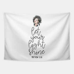 Let your light shine, african american afro woman Tapestry