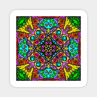 Colorful random mandala Magnet