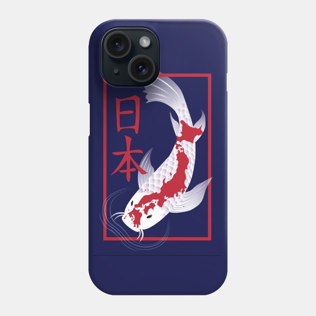 Koi Carp Map Phone Case by MayLinnArt