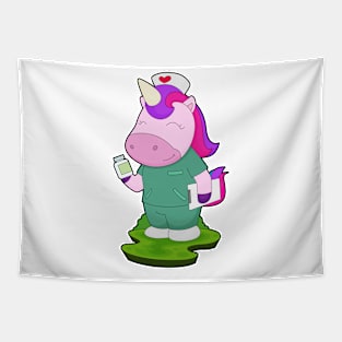 Unicorn Nurse Medicine Tapestry