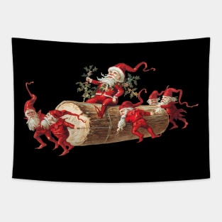 Vintage Christmas Elves Tapestry