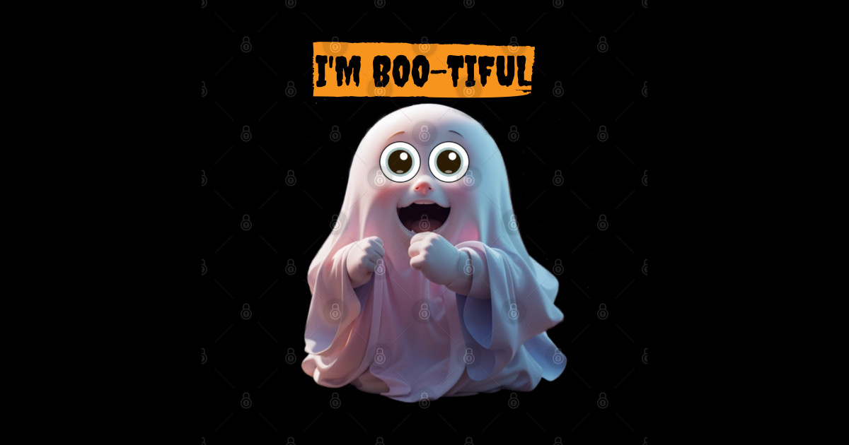 I'm boo-tiful - Cartoon Ghosts - Sticker | TeePublic