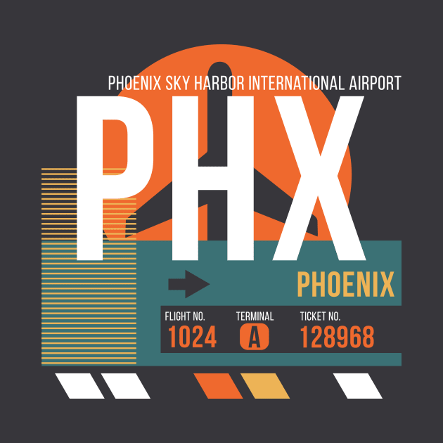 Phoenix (PHX) Airport Code Baggage Tag A by SLAG_Creative