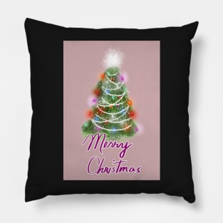 An old fashioned Christmas Tree Greeting Card Pillow