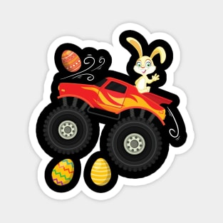 Dabbing Bunny Happy Easter Monster Truck Lovers Kids Boys Magnet