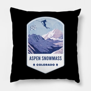 Aspen Snowmass Colorado Ski Badge Pillow