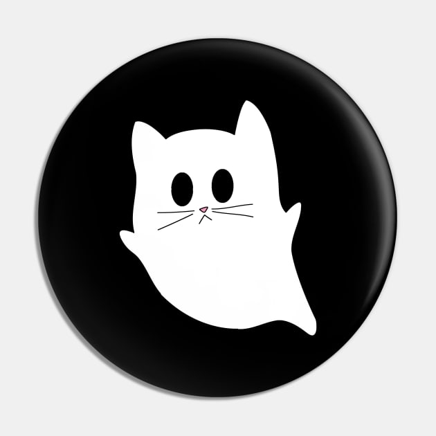 Spooky Cute Ghost Cat Pin by ECMazur