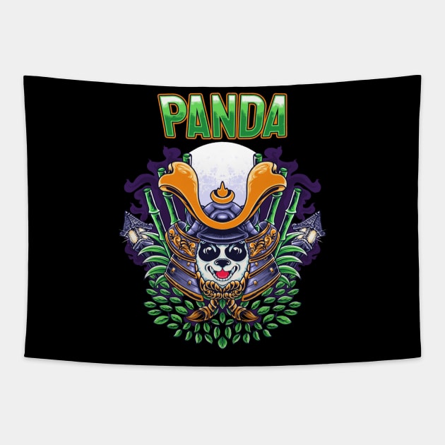 Japanese panda samurai character Tapestry by drydenshops