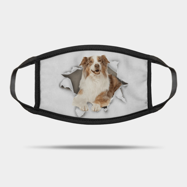 Funny Australian Shepherd Face Mask Gift Dog Lovers Australian