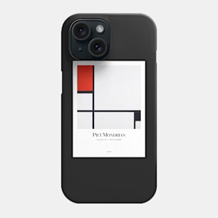 Composition No. I with red and black - version with text Phone Case