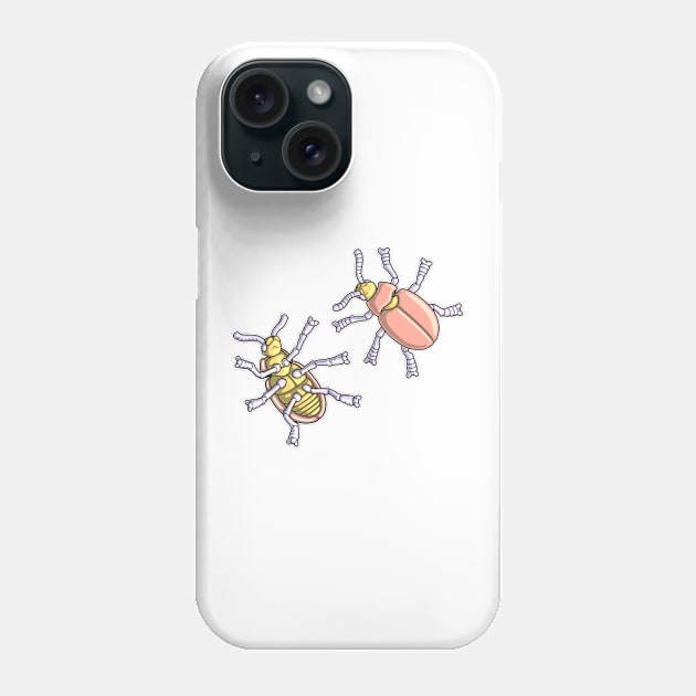 Beetle Morphology Illustration - Entomology, Coleoptera Diagram Phone Case by taylorcustom