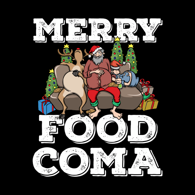 Foodie Gifts Food Coma Funny Christmas Pun Santa Claus by TellingTales