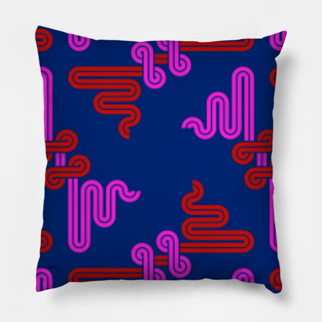 Cute Oriental Dragon Motif Pattern Pillow by goodpeoplellcdesign