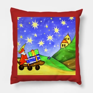 Santa claus on the way #4 Pillow
