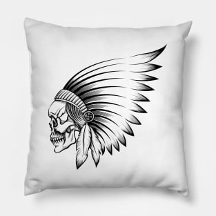 Indian Skull Emblem Pillow