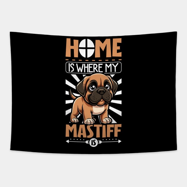 Home is with my English Mastiff Tapestry by Modern Medieval Design
