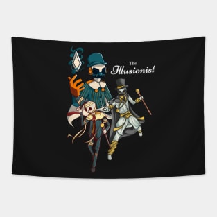 Magic skull halloween cartoon Tapestry