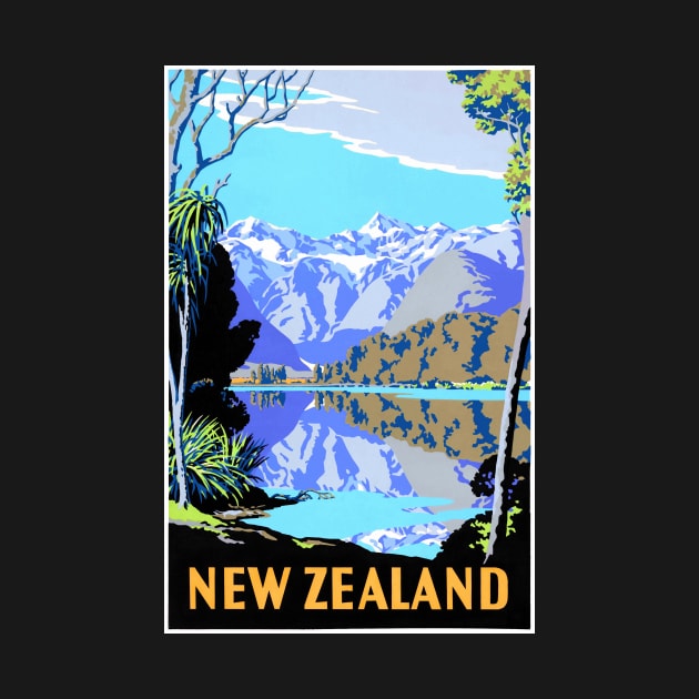 Vintage Travel Poster New Zealand by vintagetreasure