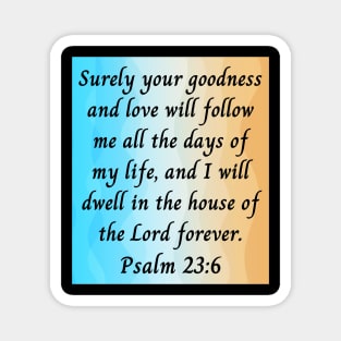 Bible Verse Psalm 23:6 Magnet