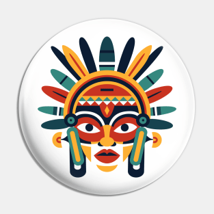 Aztec Style Mask Pin