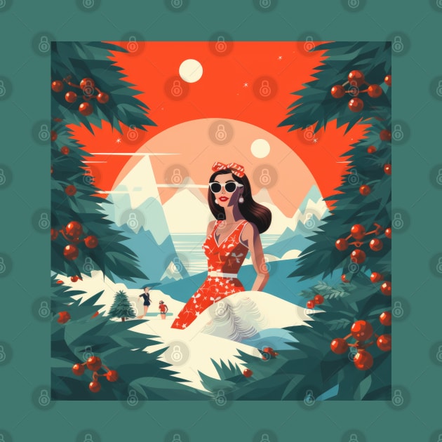 Christmas in July Lady in red at the sky resort by Sara-Design2