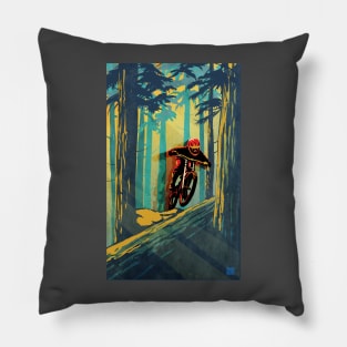 Forest log mountain bike ghost jumper Pillow