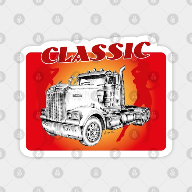 Kenworth truck design Magnet by Kullatoons